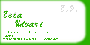 bela udvari business card